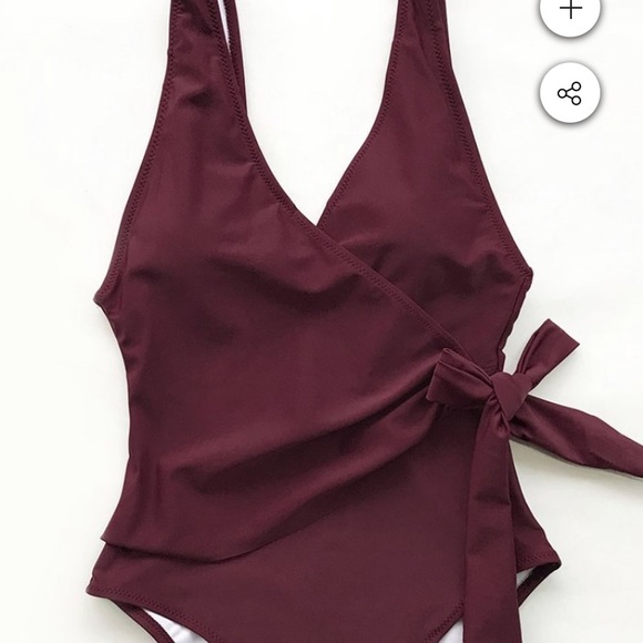 Cupshe Elegant Dance Solid Onepiece Swimsuit S NIB - Picture 3 of 6